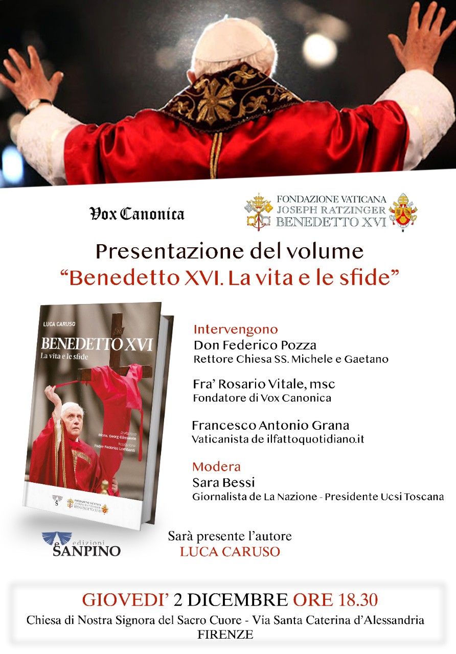 Domani a Firenze la presentazione del volume “Benedetto XVI. La vita e le sfide”